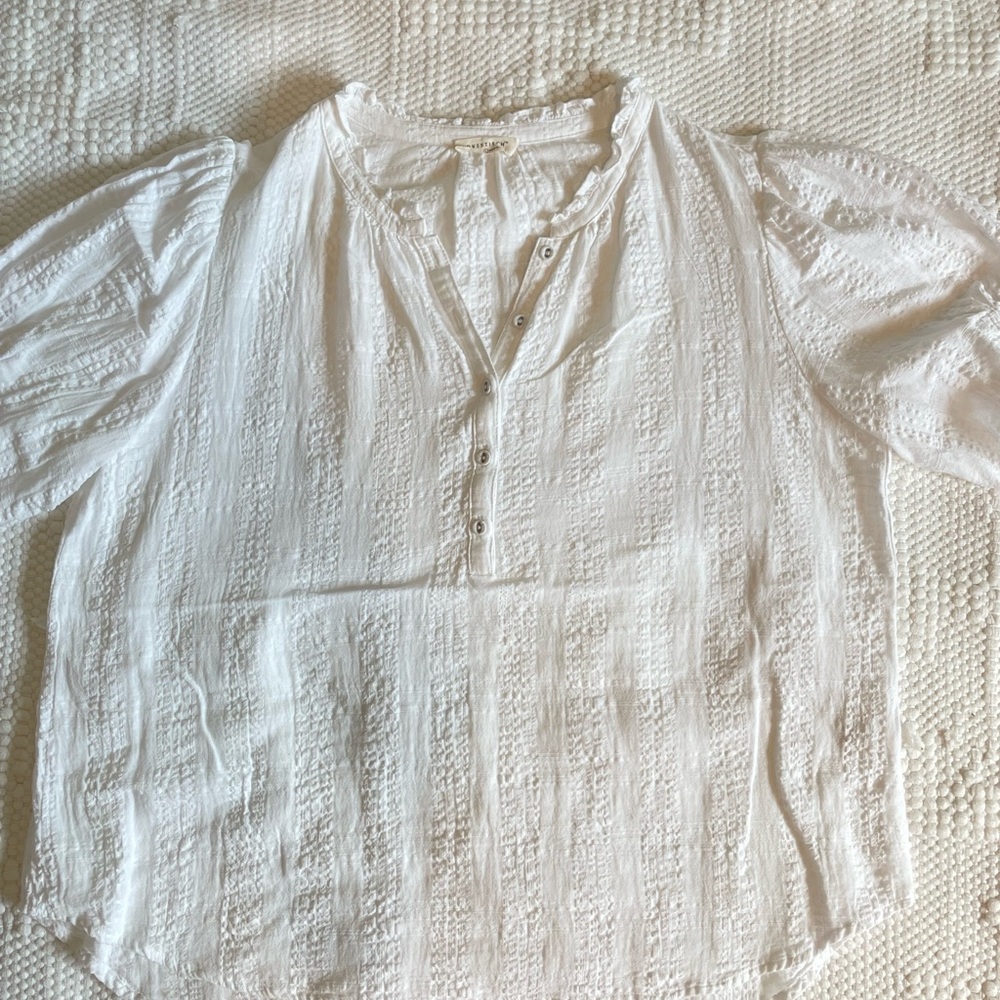 Lovestitch Ivory Textured Blouse